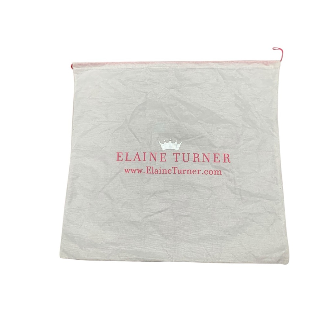 Elaine Turner White and Pink Dust Bag with Drawstring Closure